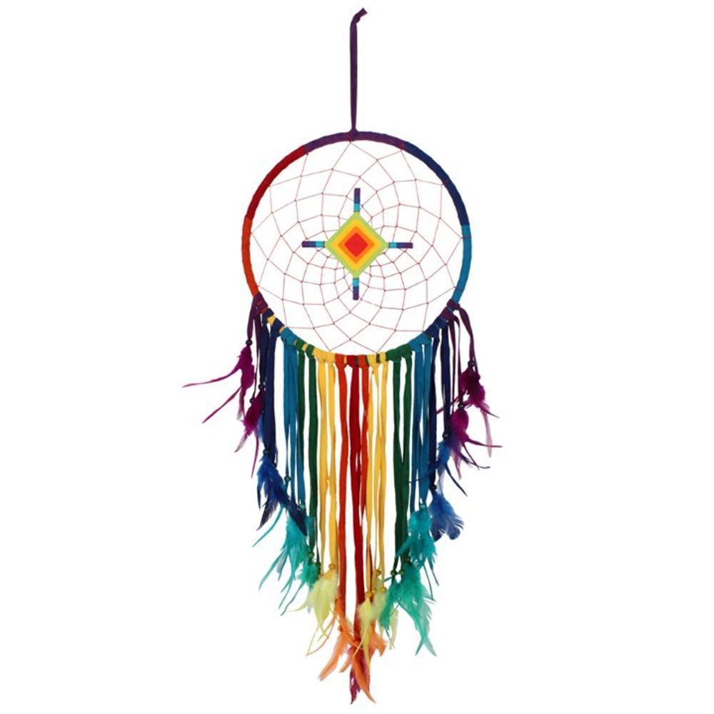 Chakra Multicoloured Dreamcatcher with Diamond Centre